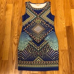 Peachpuff USA Women’s Graphic Bodycon Sleeveless Dress Size Large EUC